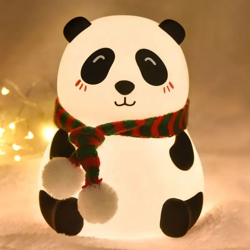 Cute Panda Soft Silicone LED Animal Bedside Lamp | Tap Control & USB Rechargeable | Panda Night Light for Kids