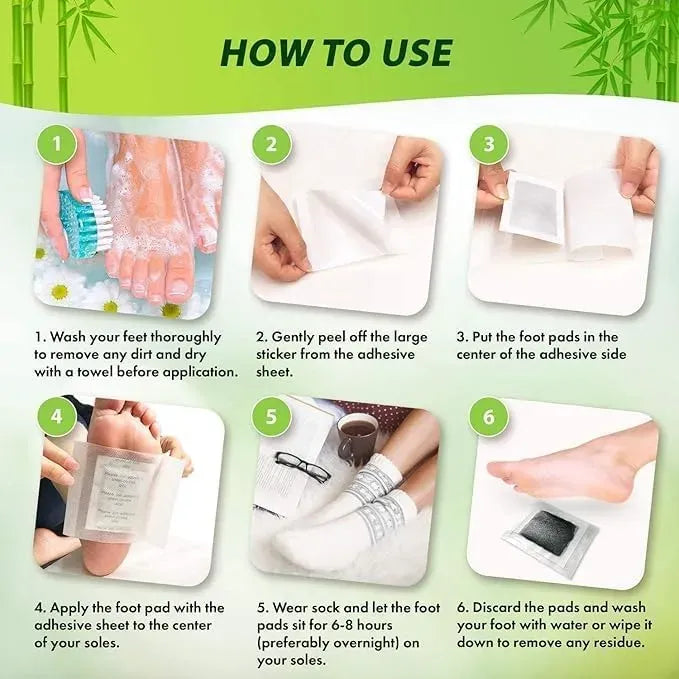Kinoki Detox Foot Pads Patch 10 Pcs, Natural Ingredients Stress Relief & Toxin Removal, Natural Foot Patches, Adhesive Foot Pads for Foot Pain Relief