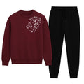 LION Printed Maroon Tracksuit Sweatshirt & Trouser | Warm & Comfortable Winter Wear | LargeLION Printed Maroon Tracksuit Sweatshirt & Trouser | Warm & Comfortable Winter Wear | Large