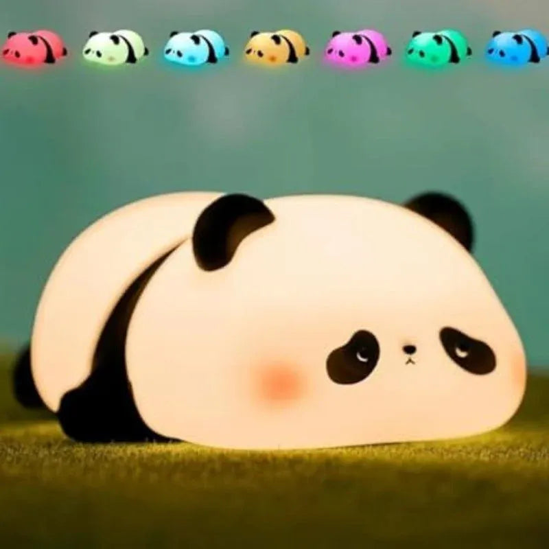 Cute Panda Soft Silicone LED Animal Bedside Lamp | Tap Control & USB Rechargeable | Panda Night Light for Kids