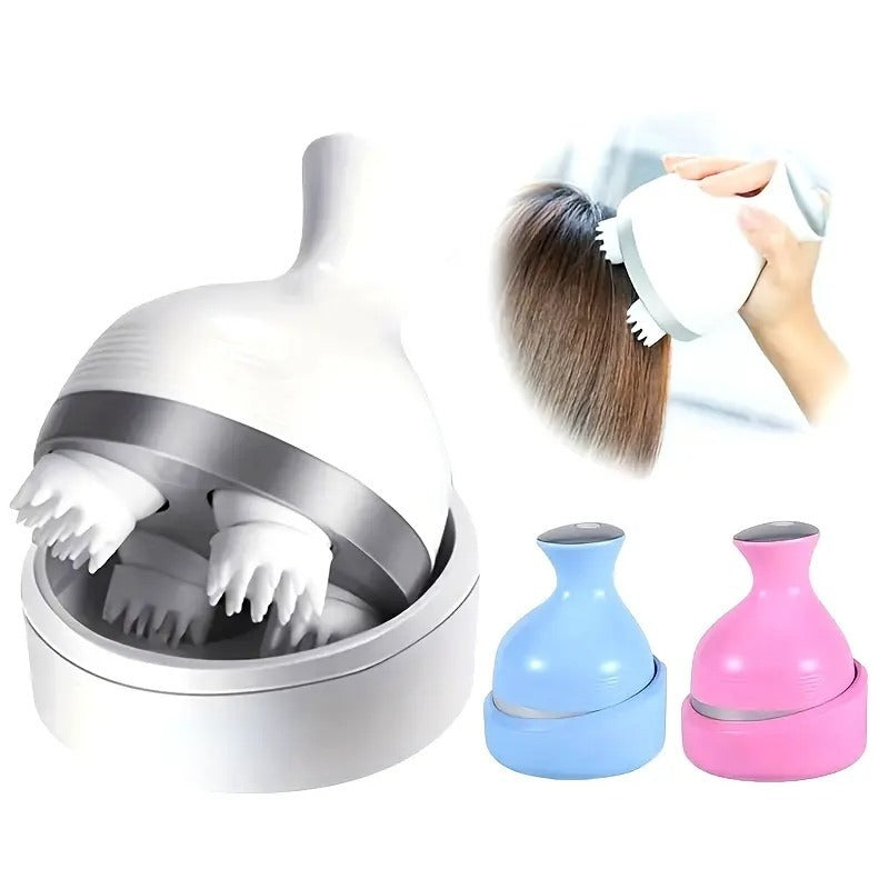 Electric Scalp Massager with 4 Clusters | Rechargeable & Full-Body Relaxation