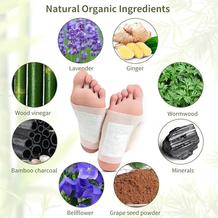 Kinoki Detox Foot Pads Patch 10 Pcs, Natural Ingredients Stress Relief & Toxin Removal, Natural Foot Patches, Adhesive Foot Pads for Foot Pain Relief