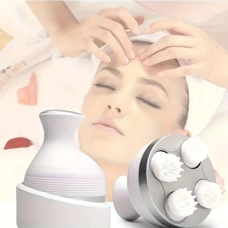 Electric Scalp Massager with 4 Clusters | Rechargeable & Full-Body Relaxation