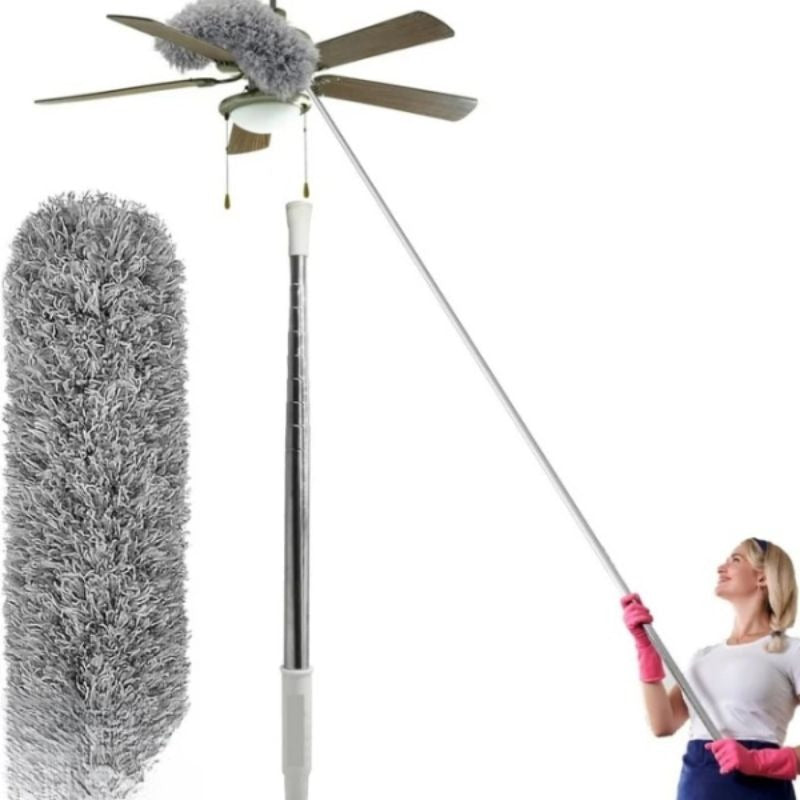 Extendable Microfiber Duster with Telescopic Handle | Long Reach, Bendable Head & Washable Cleaner