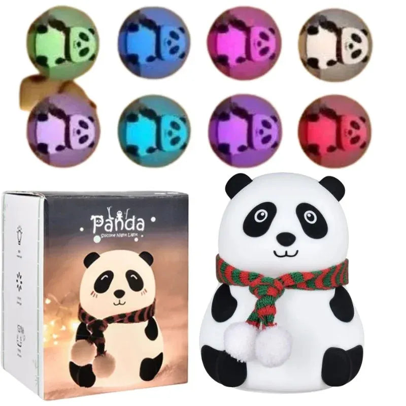 Cute Panda Soft Silicone LED Animal Bedside Lamp | Tap Control & USB Rechargeable | Panda Night Light for Kids